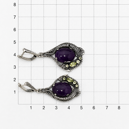 Серебряные серьги Ящерка